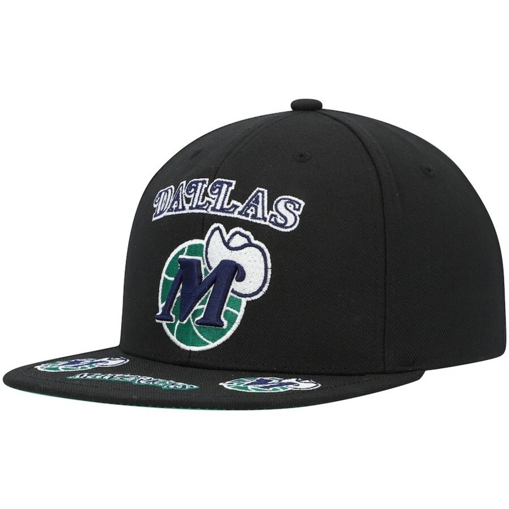 Dallas Mavericks Mitchell & Ness Front Loaded Snapback Hat‎ - Black
